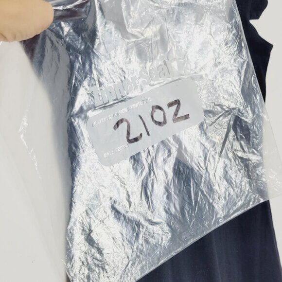 Eve Lavoie Women's Black Gray Cotton Blend Cap Sleeve Tie Back V-Neck Dress Sz M - Picture 10 of 10